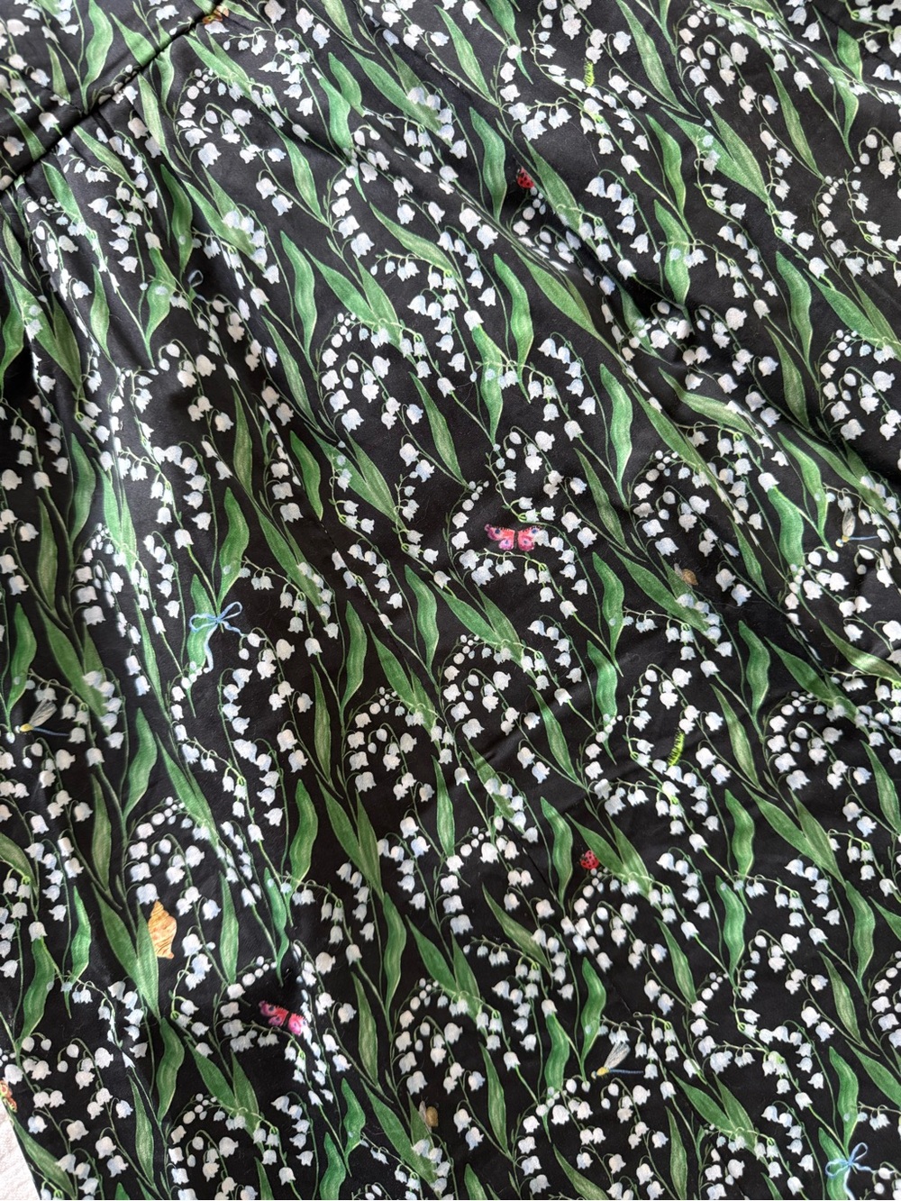 Hill House Home Fleur Midi Dress in the Lily of the Valley Black pattern - Picture 4 of 16